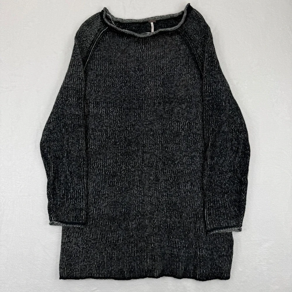 Free People Onyx Combo Ribbed Knit‎ Long Sleeve Tunic Sweater XS MSRP $168